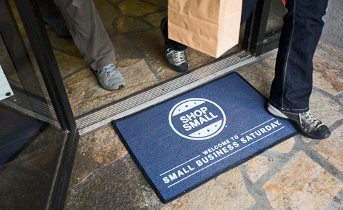 Multinational Financial Institution Custom Floor Mat: Attracting Attention to Small Businesses Nationwide