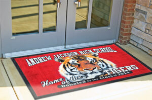 Custom printed floor mat for school entrance